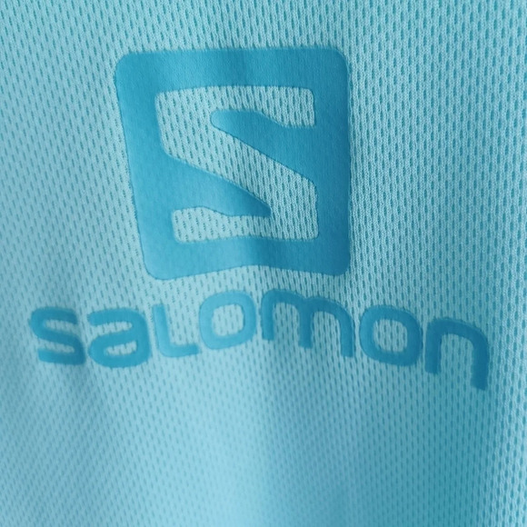 Salomon ActiLite Logo Workout Tee Activewear Athleasure Gorpcore Granola Girl L - Picture 3 of 6